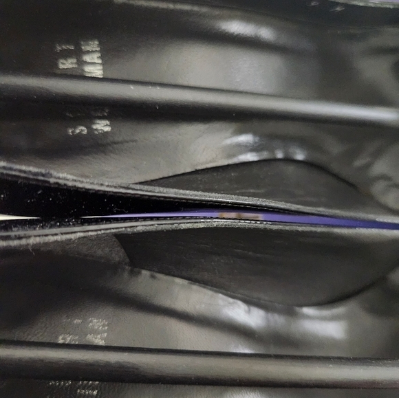 Stuart Weitzman Womens Patent Leather Peep Toe Pumps Black Size 9 Me… - Picture 6 of 7